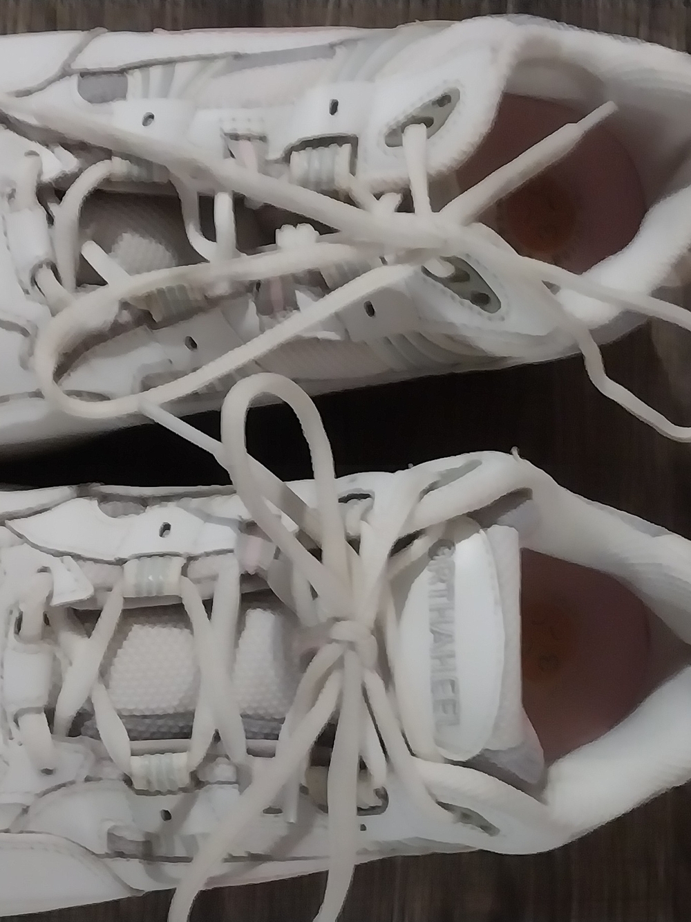 orthaheel White Sneakers with Light Pink Accent - Picture 2 of 4